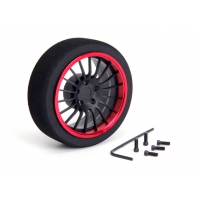 HIROSEIKO (Flat Black + Red) Alloy Steering MF Wheel (18-Spoke)